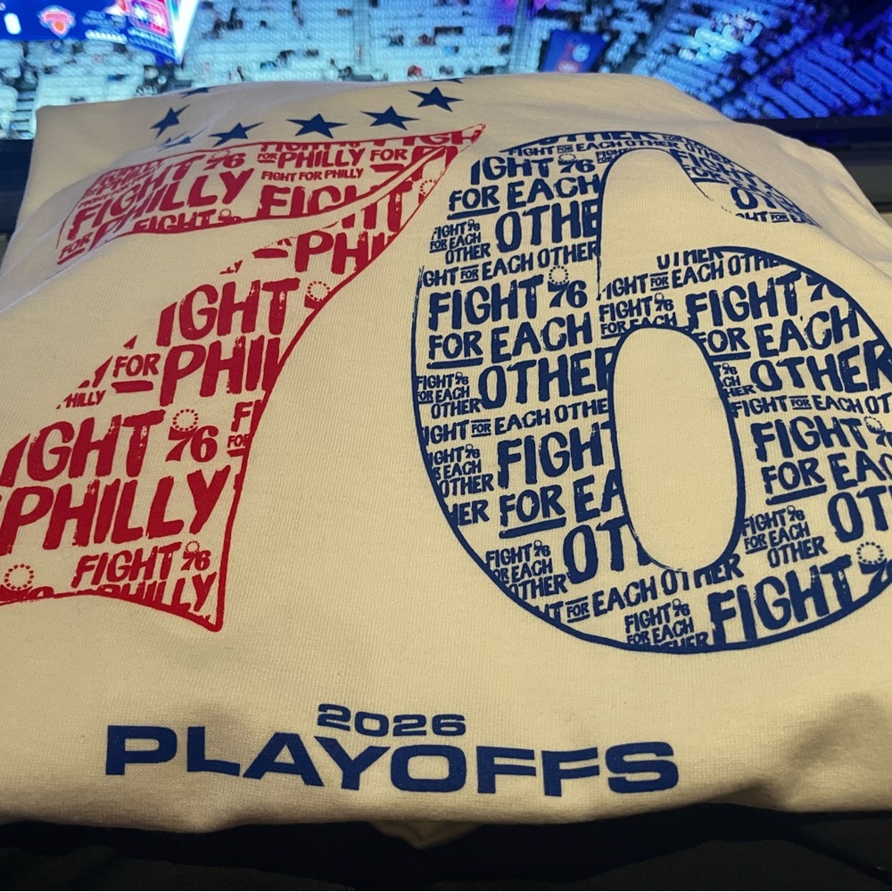 2026 Playoffs '76' Graphic Short Sleeve Tee - White with Red & Blue